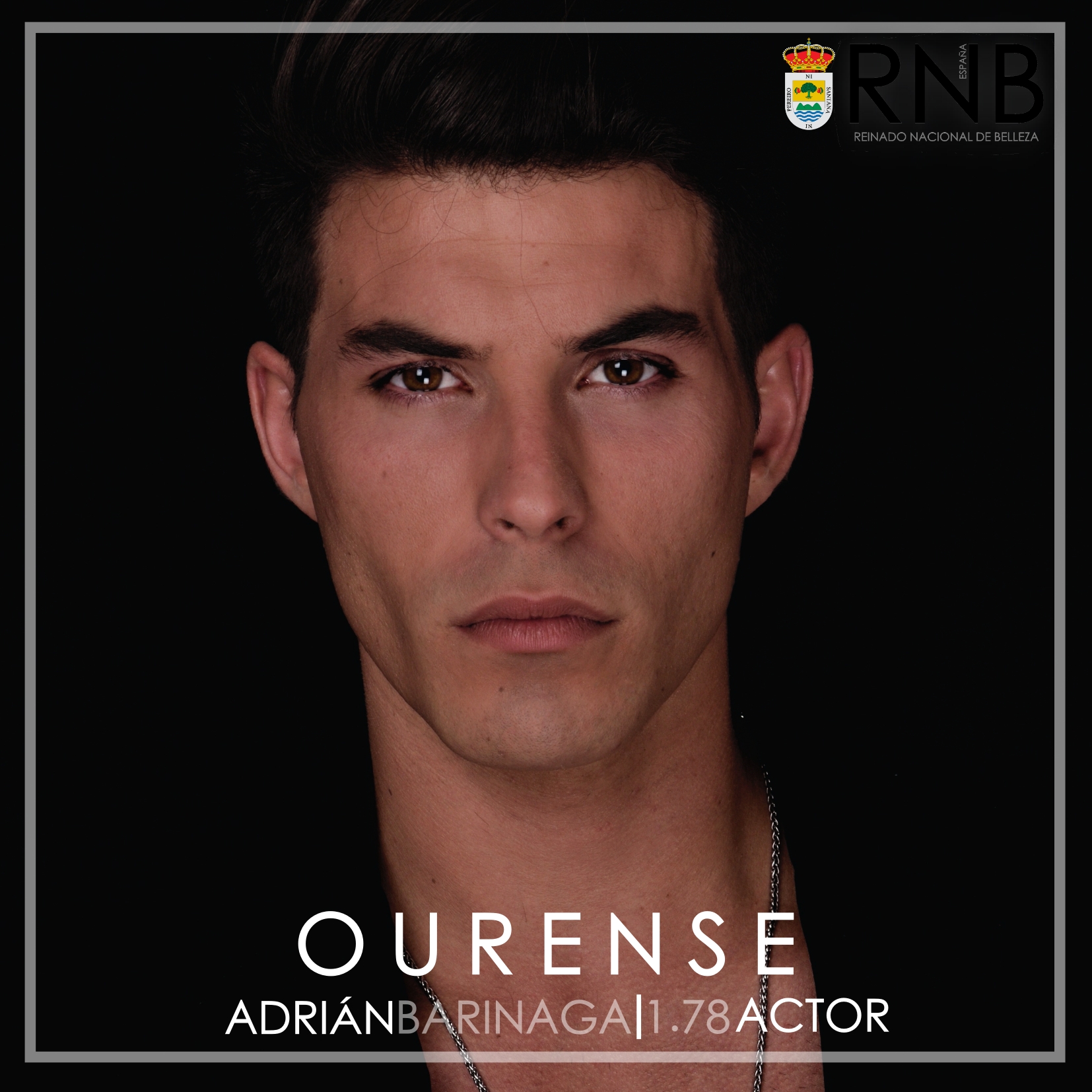 Adrian Barinaga Mister RNB Ourense 2020 Banner Rostro