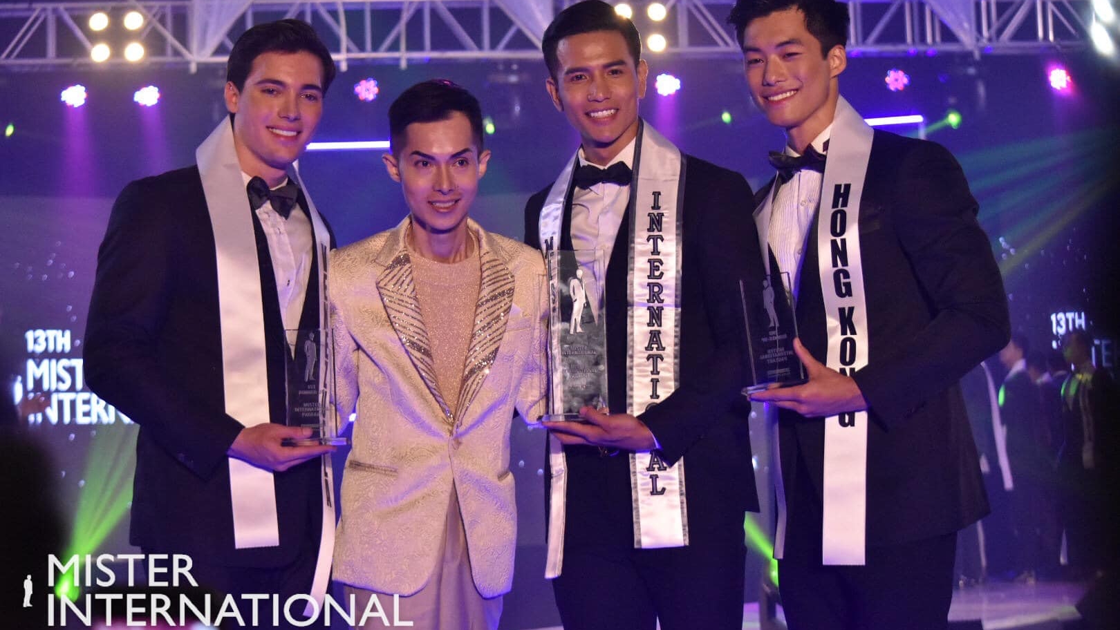 Mister International Top 3 Winners from Venezuela Vietnam and Hong Kong