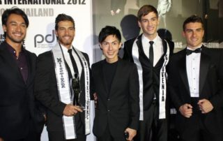 2011 Brazil Cesar Curti, 2012 Lebanon Ali Hammoud, Mister International President Alan Sim and 2010 UK Ryan Terry Portada