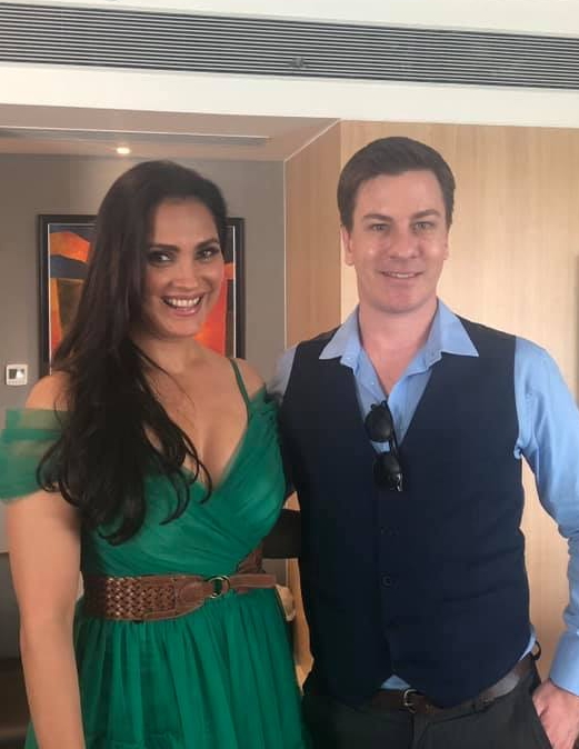 Andre Sleigh with Miss Universe 2000 Lara Dutta from India