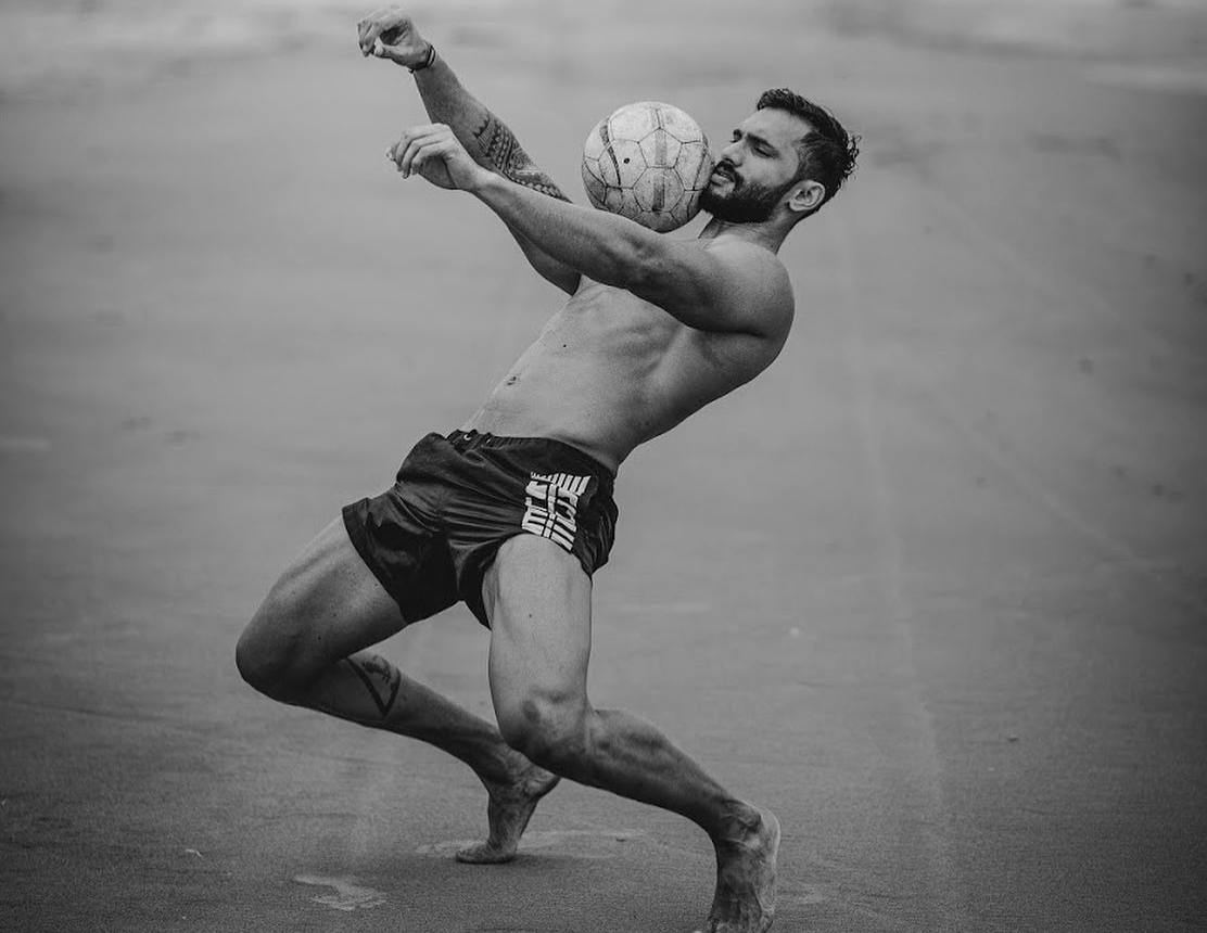 Mister Supranational 2018 Prathamesh Maulingkar from India playing soccer
