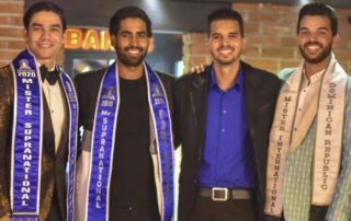Dominican Republic National Director Anthony Santana together with Mister International Chris Roman and Mister Supranational Ivan Oleaga Portada