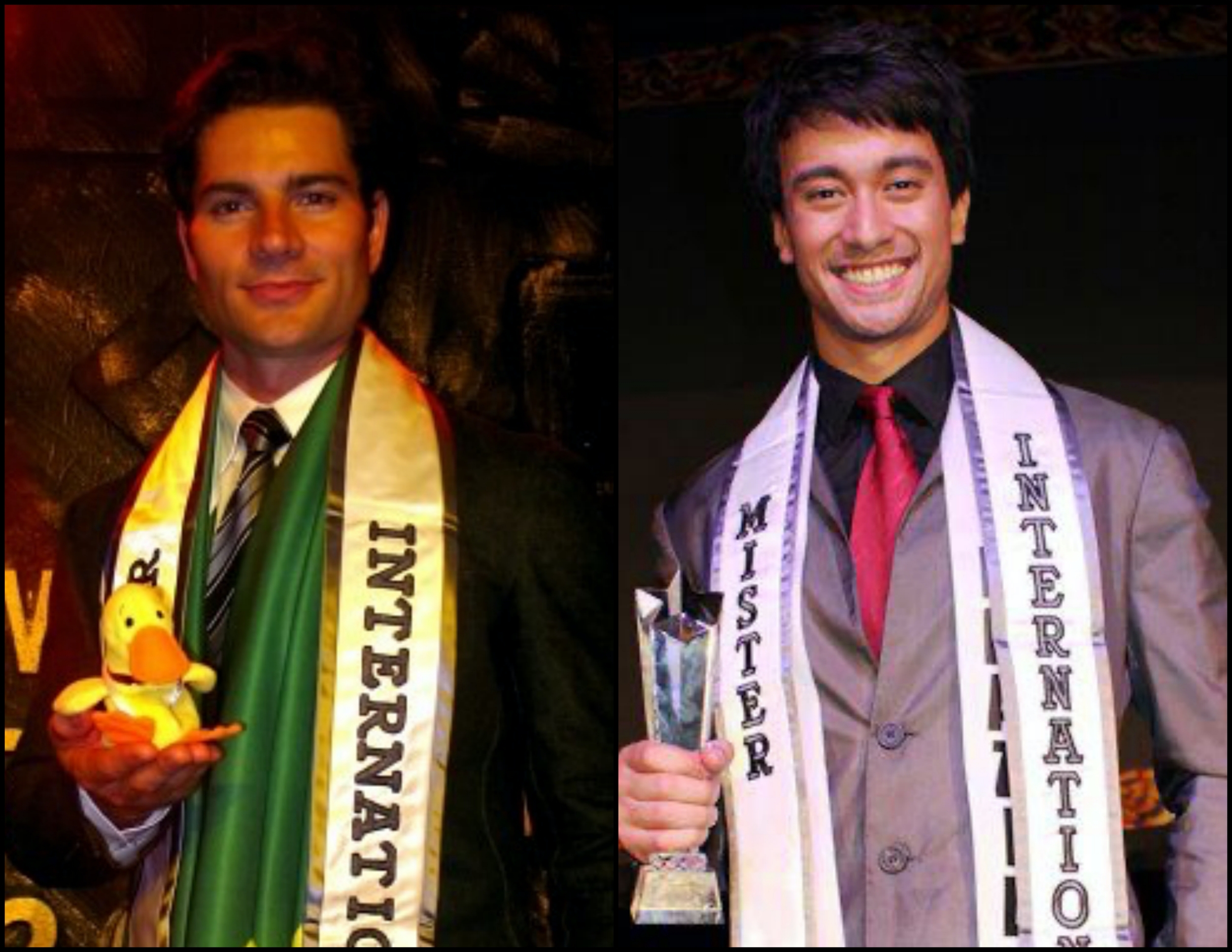 Mister International winners from Brazil 2007 Alan Martini and 2011 Cesar Curti