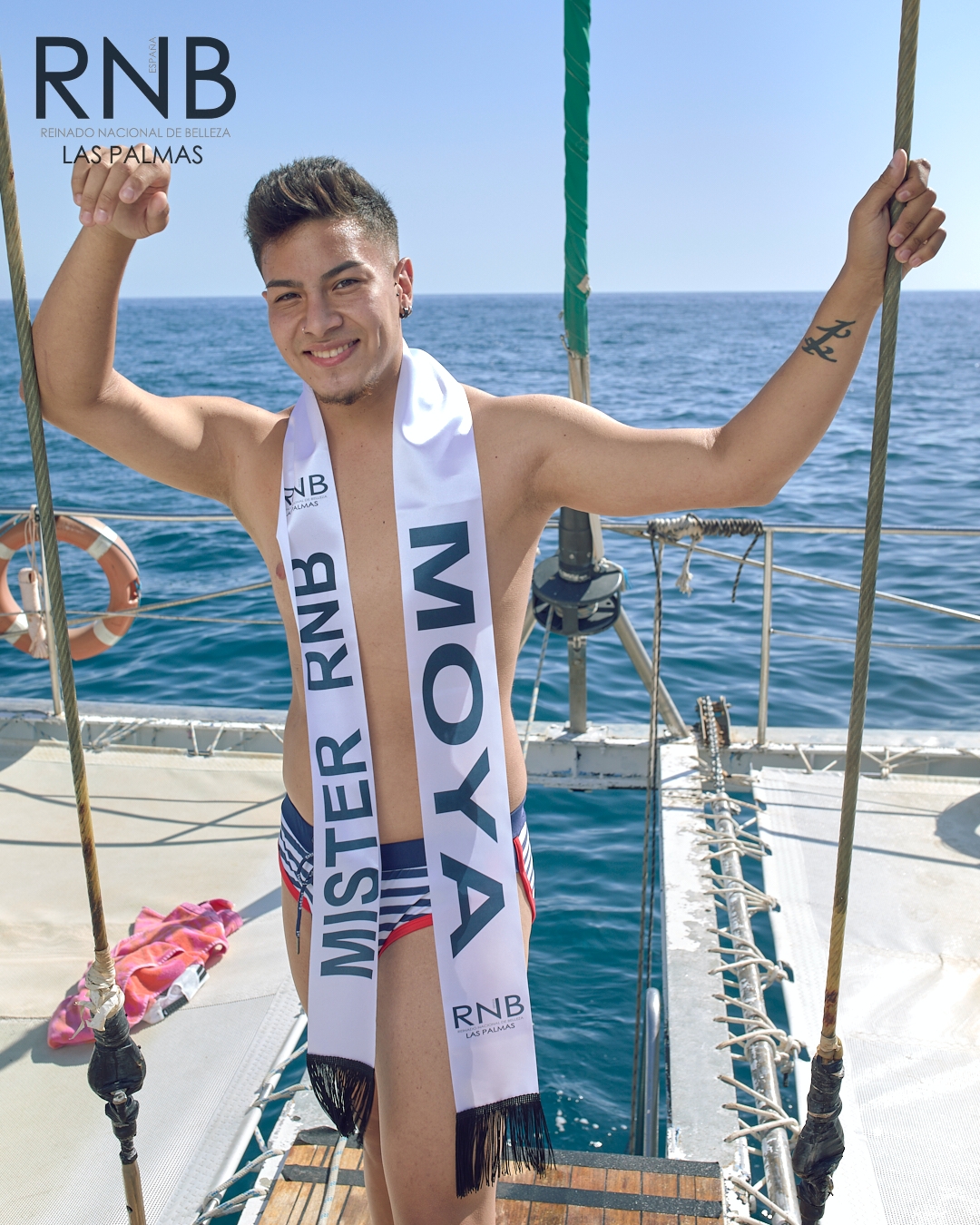 Candidato Baño Mister RNB España Las Palmas 2021 Moya Mike Santiago Vidal Lopez