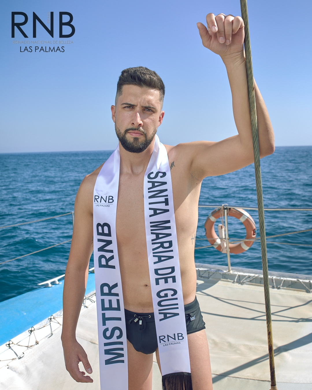 Candidato Baño Mister RNB España Las Palmas 2021 Santa Maria de Guia Mario Javier Rodriguez Ortega