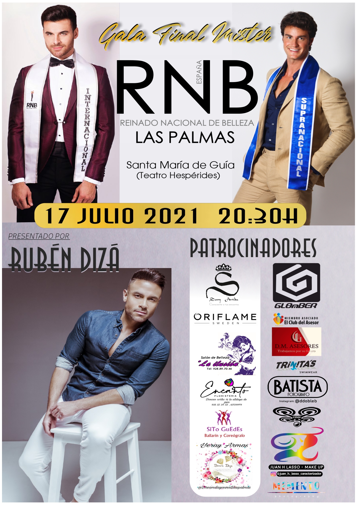 Cartel Gala Final Mister RNB Las Palmas 2021