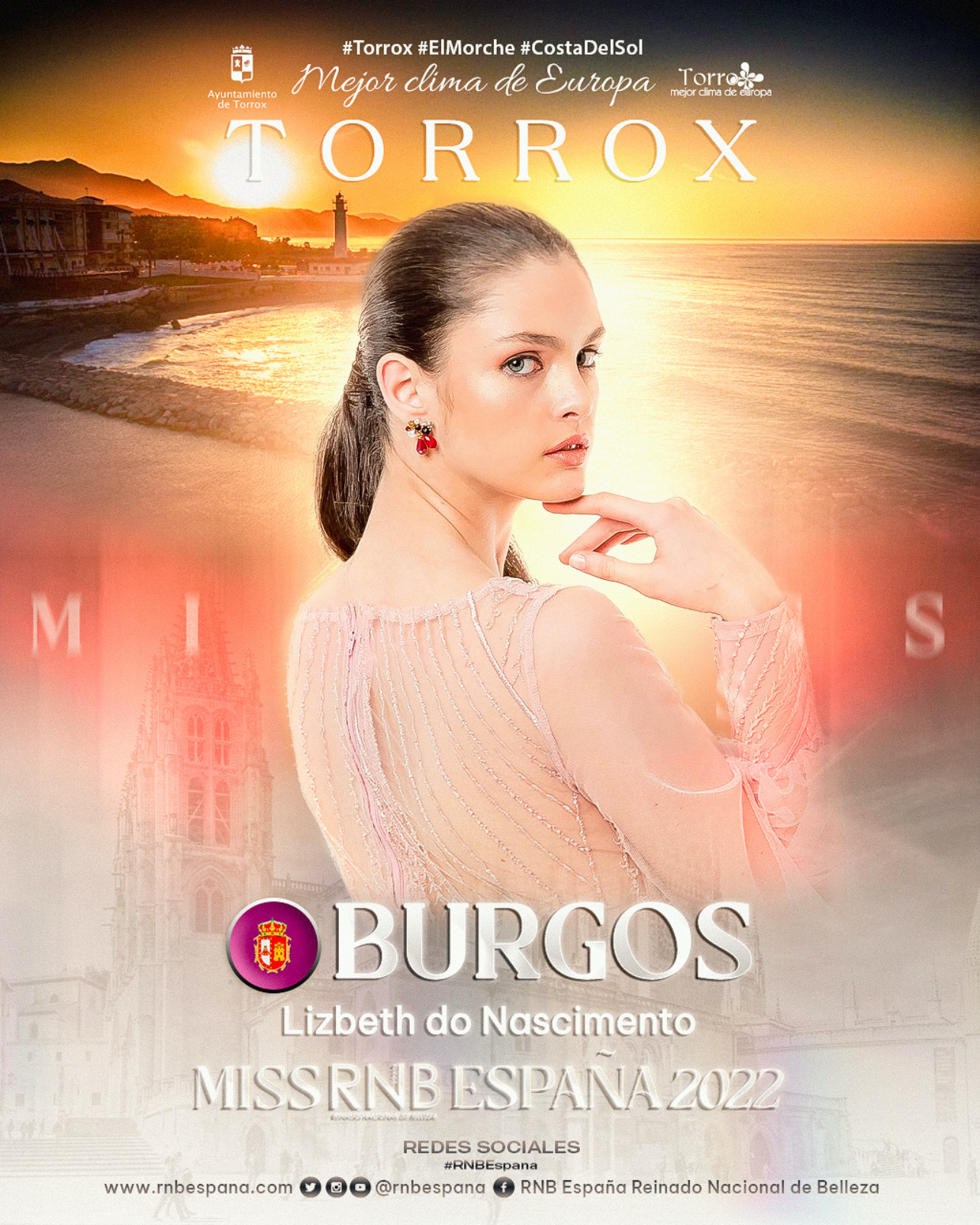 Banner Lizbeth do Nascimento Miss RNB Burgos 2022