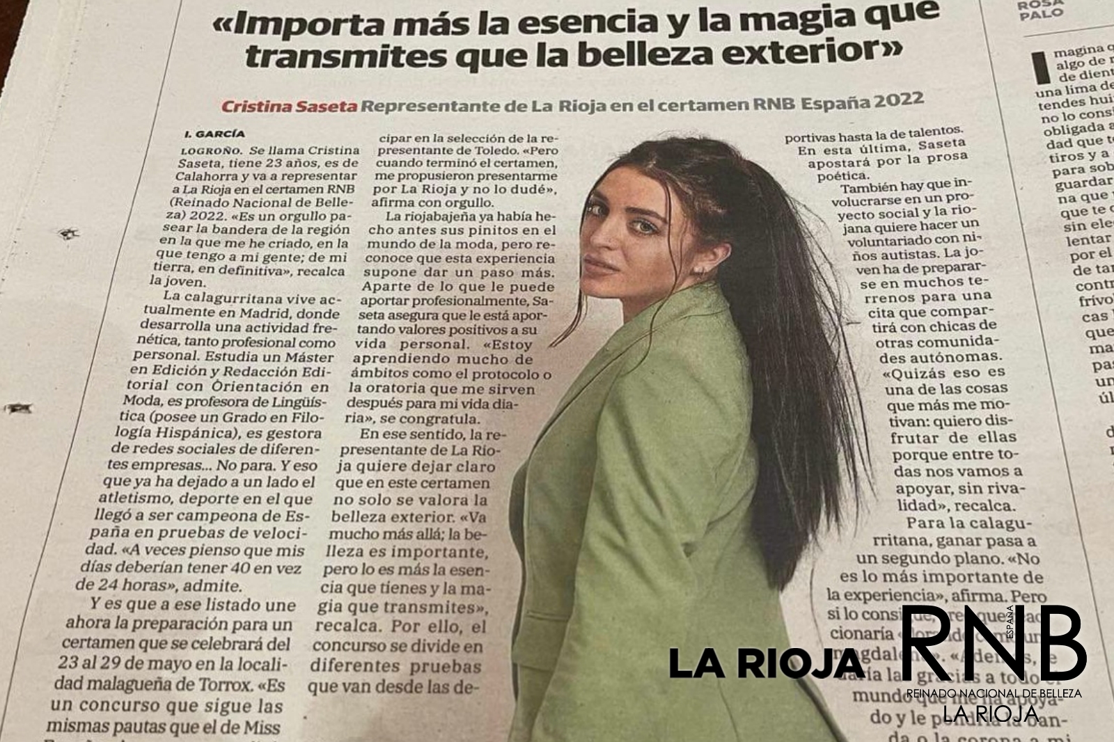 Cristina Saseta Miss RNB La Rioja 2022 Noticias de La Rioja Periodico