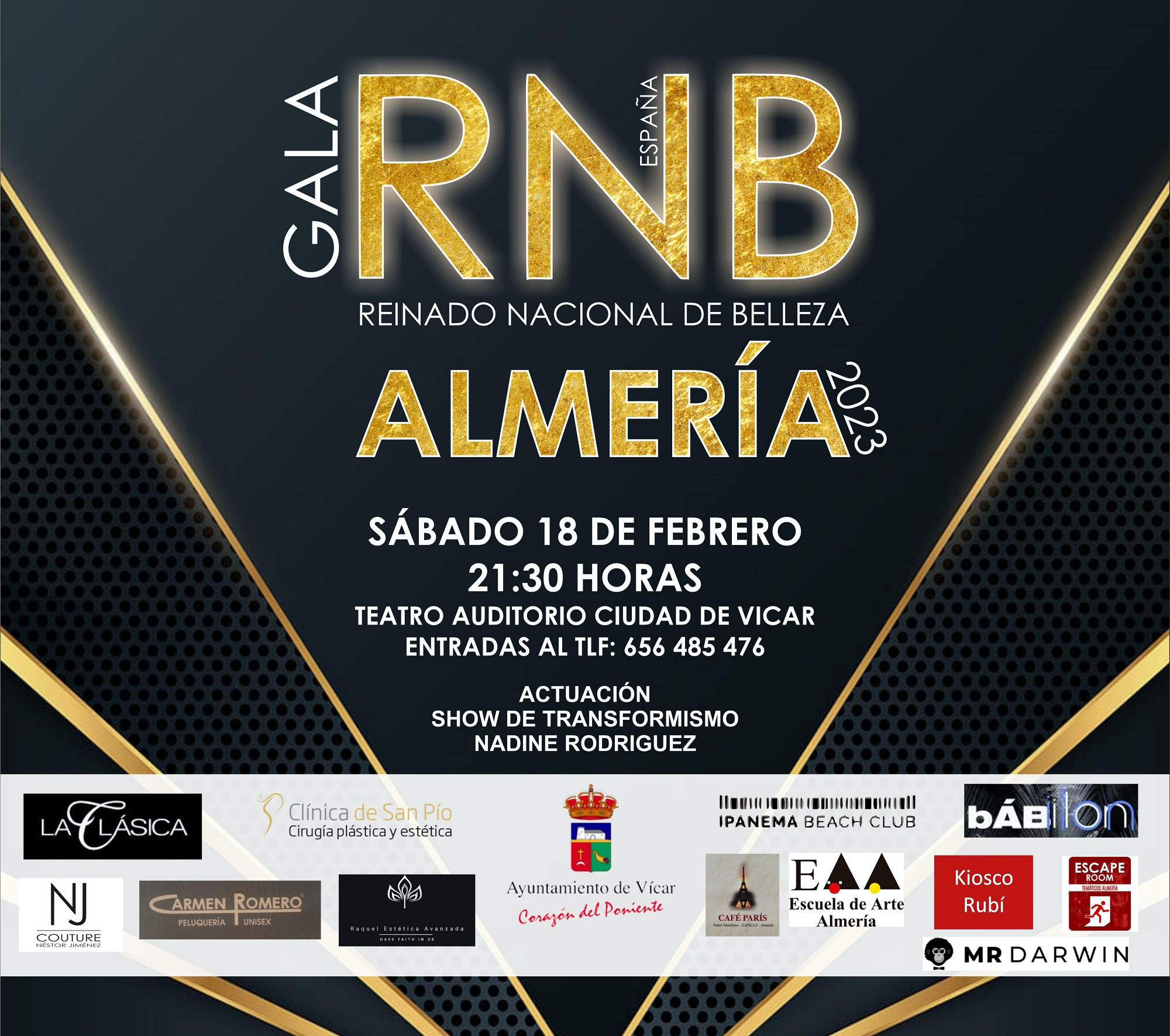 Cartel Gala Final Miss Mister RNB Almeria 2023