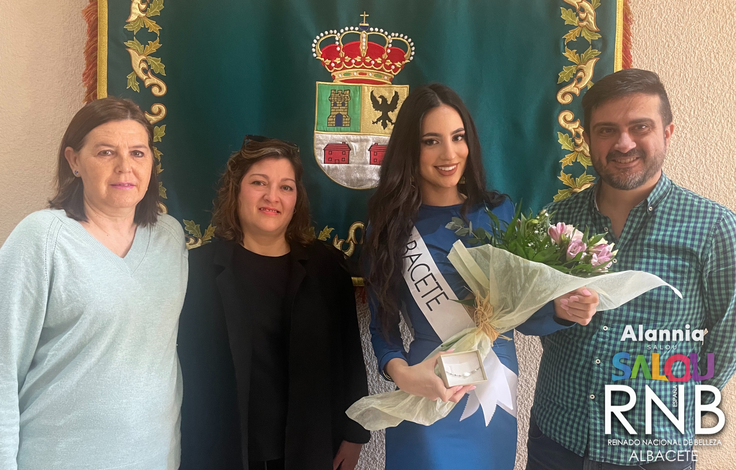 Recibimiento Ayuntamiento Casas de Juan Nuñez Juan Carlos Gomez Silvia Gomez Miss RNB Albacete 2024 Miss RNB España 2024 Salou 2
