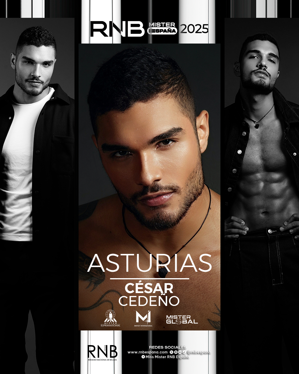 Mister RNB Asturias 2025 Cesar Cedeño Banner