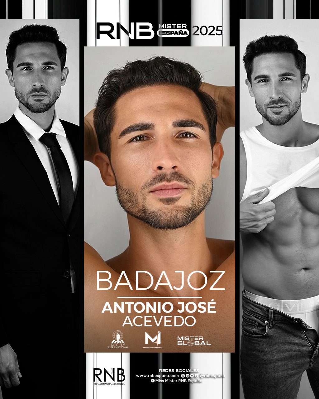 Mister RNB Badajoz 2025 Antonio Jose Acevedo Banner