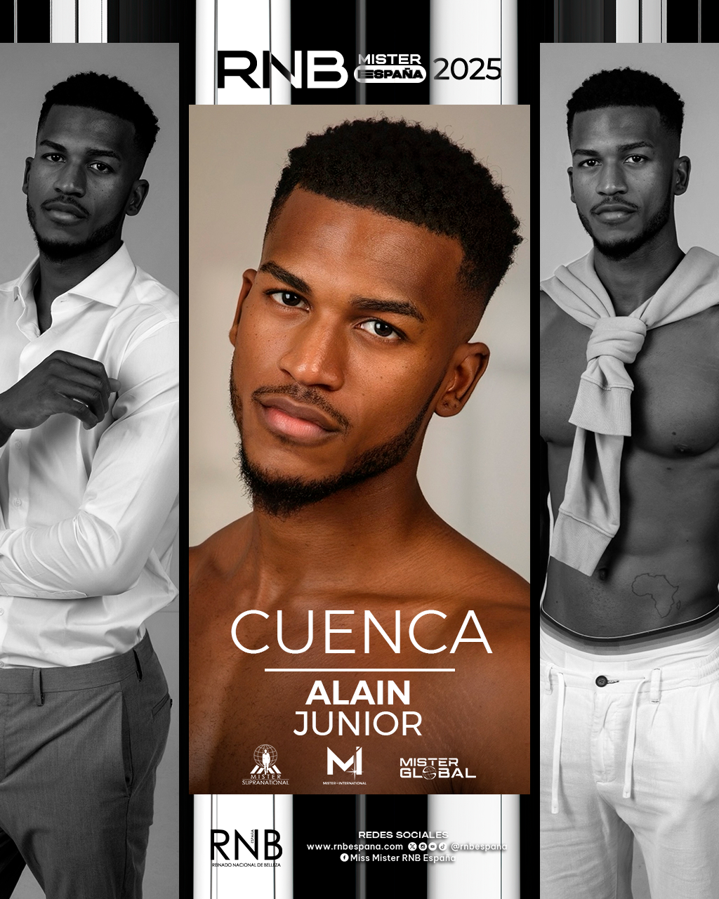 Mister RNB Cuenca 2025 Alain Junior Banner