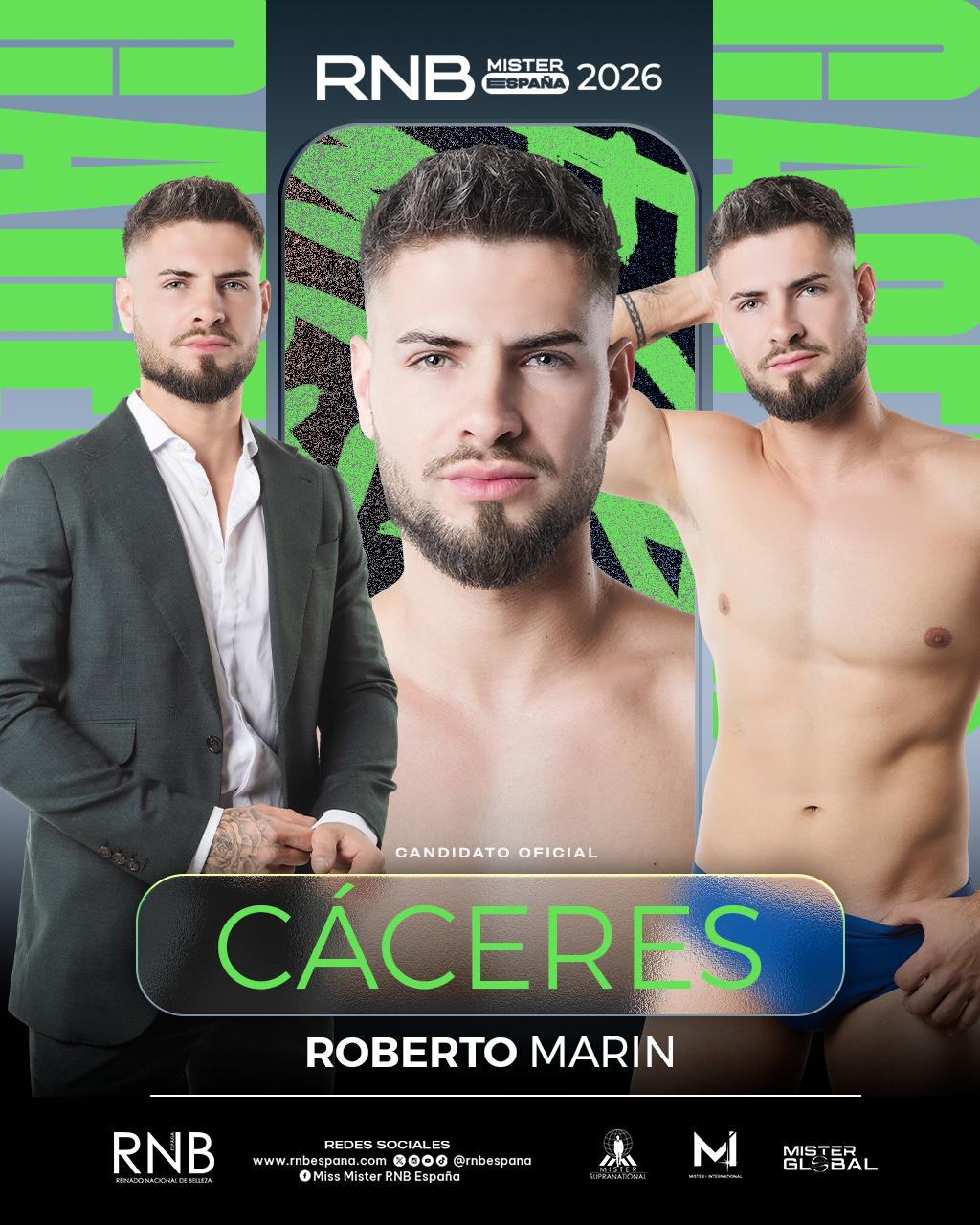Mister RNB Caceres 2026 Roberto Marin Banner