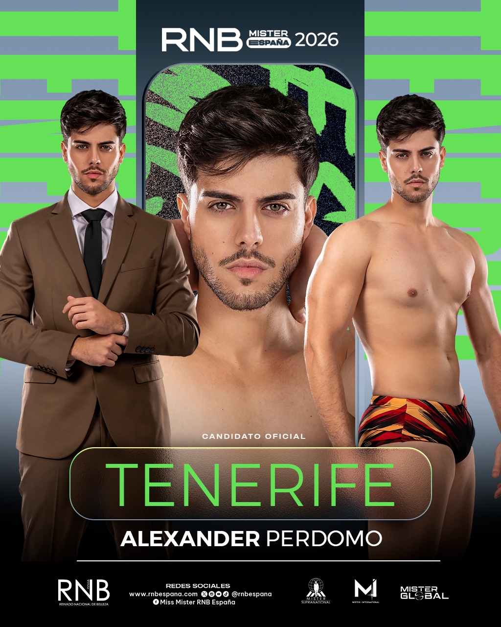 Mister RNB Tenerife 2026 Alexander Perdomo Banner