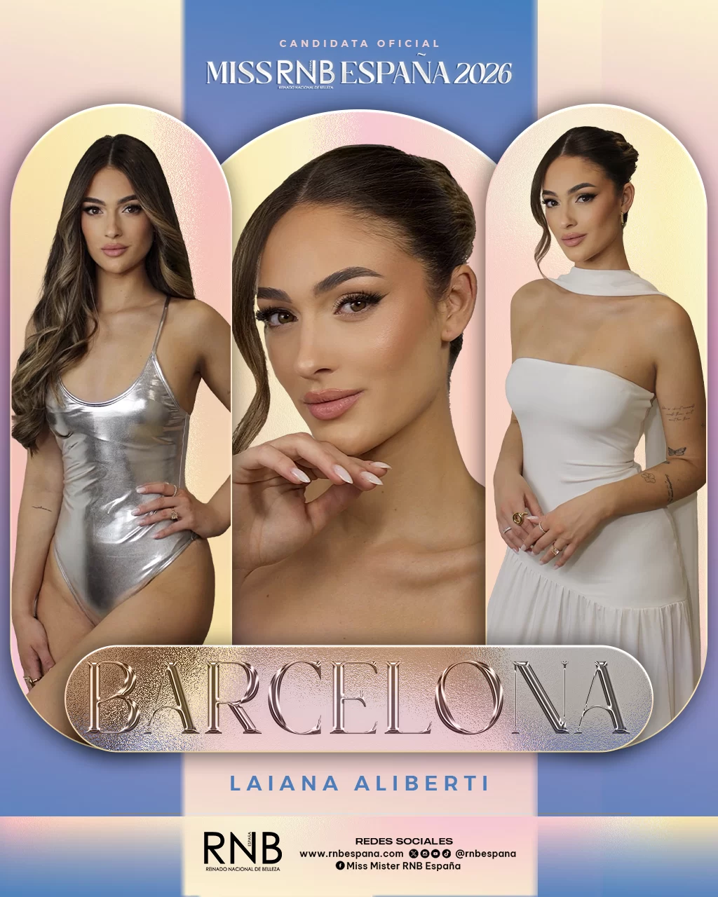 Miss RNB Barcelona 2026 Laiana Aliberti Banner