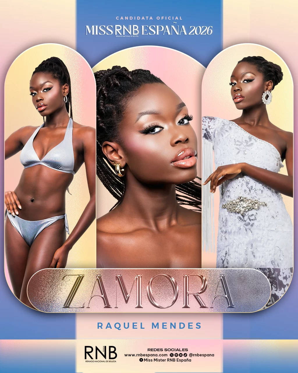 Miss RNB Zamora 2025 Raquel Mendes Banner