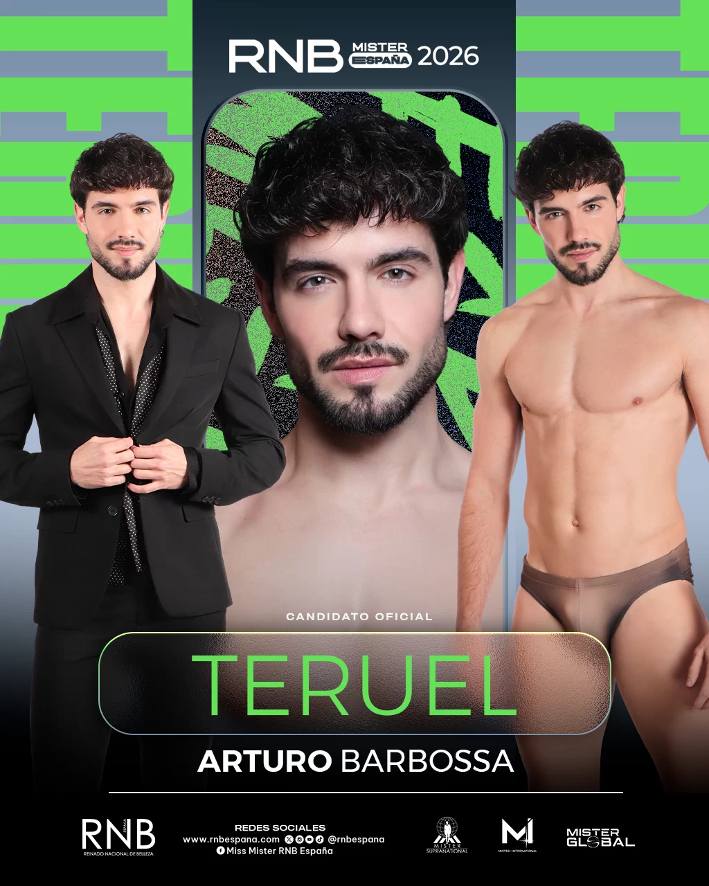 Mister RNB Teruel 2026 Arturo Barbossa Banner