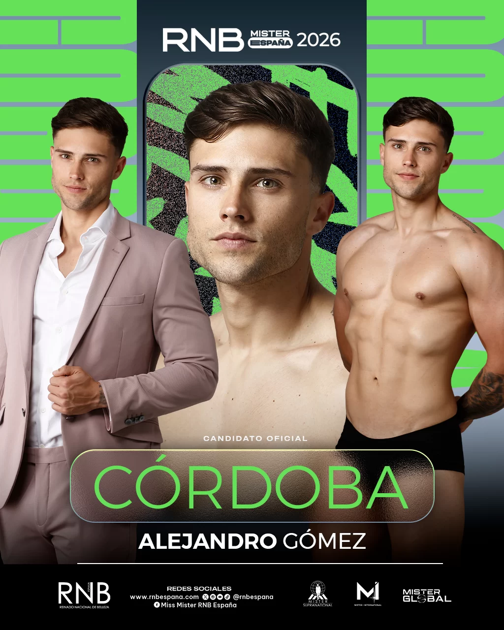 Mister RNB Cordoba 2026 Alejandro Gomez Banner