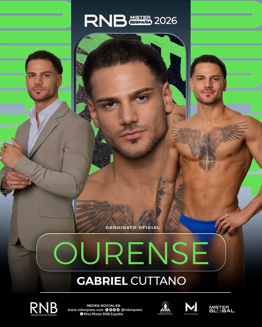 Mister RNB Ourense 2026 Gabriel Cuttano Banner