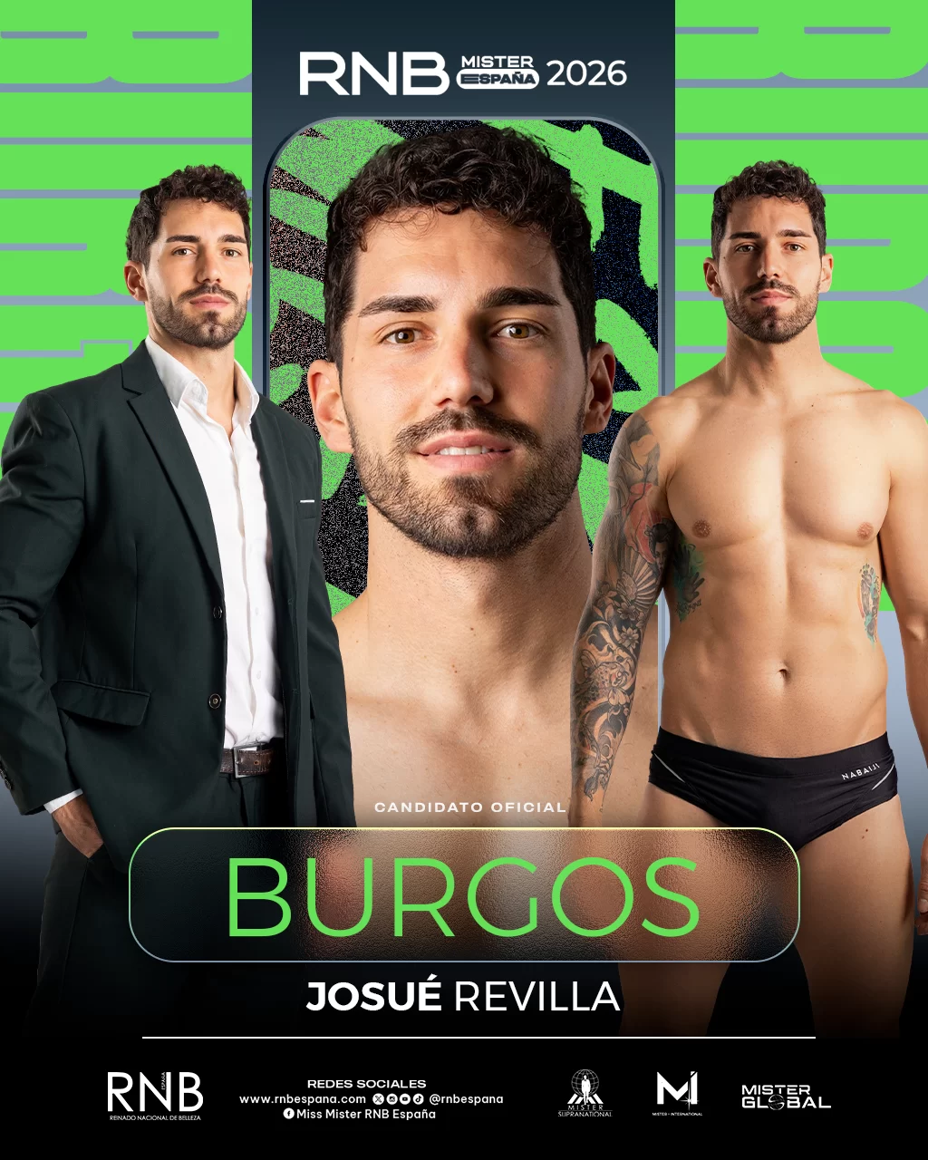 Mister RNB Burgos 2026 Josue Revilla Banner